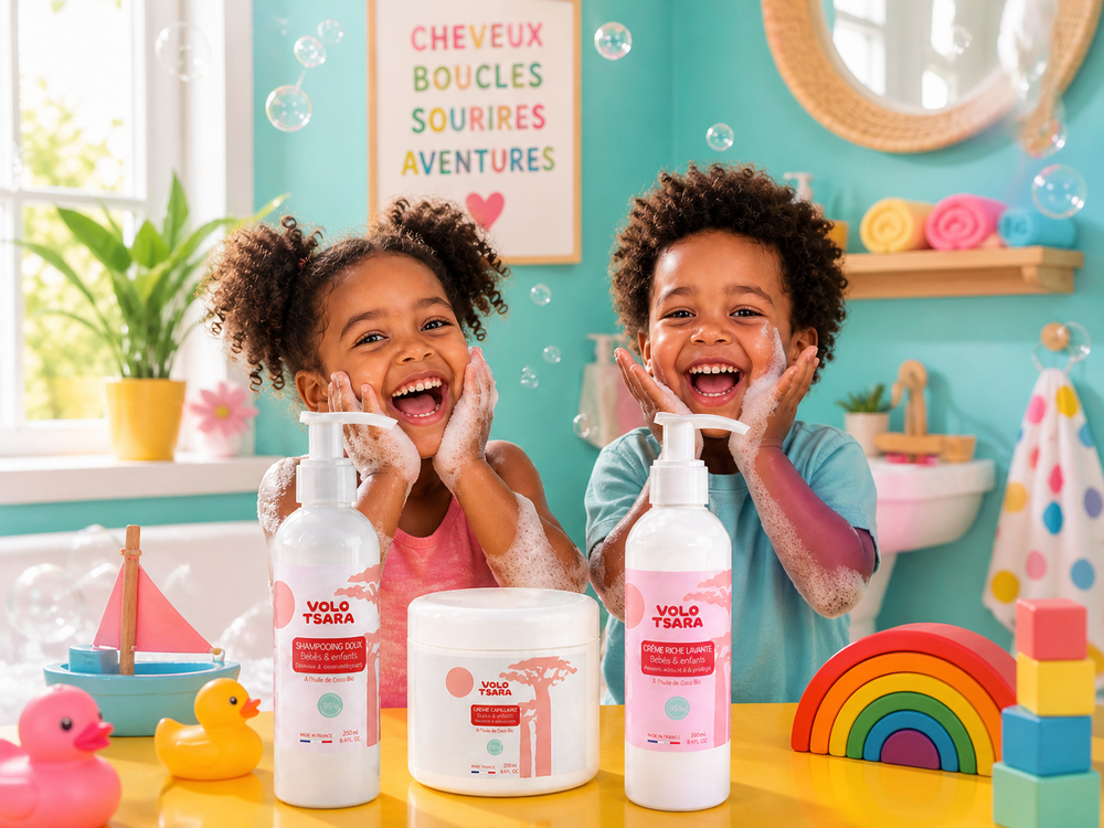 Enfants avec les produits Volo Tsara
