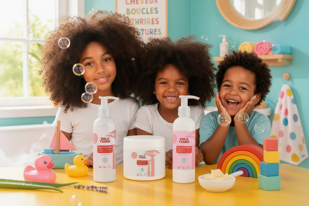 Enfants avec les produits Volo Tsara